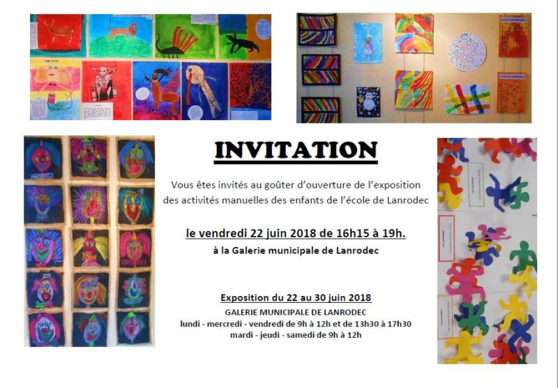 Invitation exposition Ecole de Lanrodec 2018