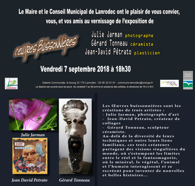 Invitation exposition"Œuvres buissonnières"